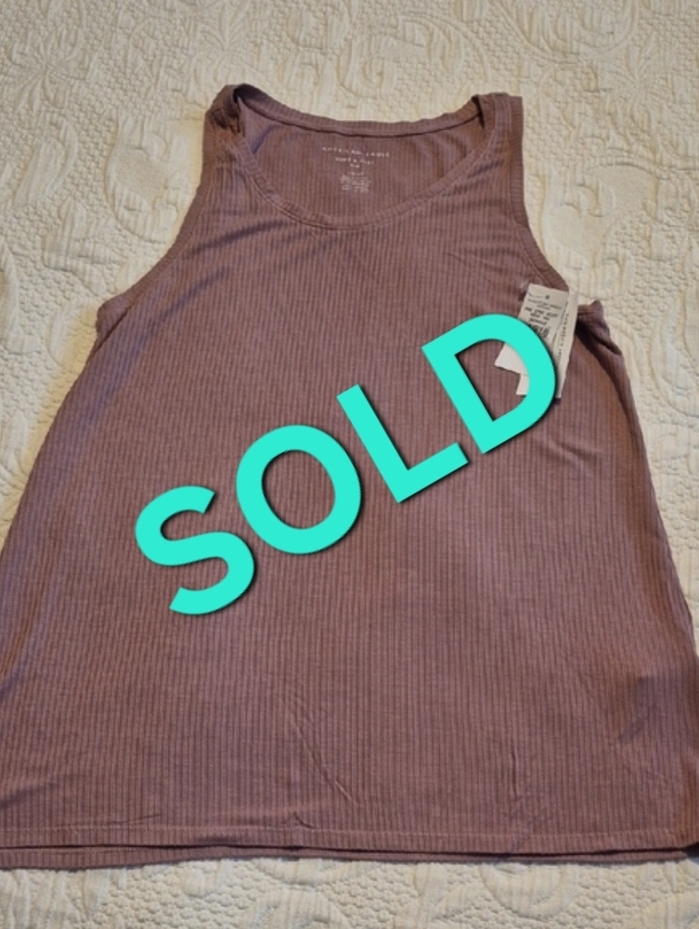 American Eagle women's Small dusty rose tank top soft & sexy rib NWT